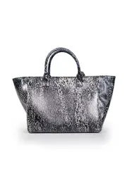 Abstract Pattern Leather Tote Bag
