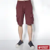 在飛比找momo購物網優惠-【5th STREET】男5分後染色褲-暗紅
