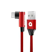 2Pcs 2.4A 90 Degree Bending Braided Type-C Fast Charging Data Cable 1.2m for Oneplus 5t Huawei P20