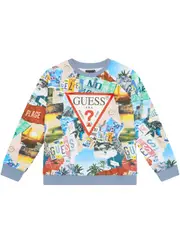 GUESS Photo Collage Active Jumper Size: 5, Cotton