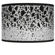 Drum Print Lamp Shade Terrazzo Black Small 12x12x8.5 Spider with Harp and Finial