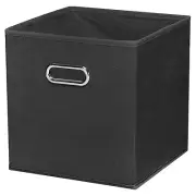 12"x12"x12" Foldable Storage Cube Bins Fabric Storage Organizer Bins Black