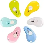 6PCS Mothers Day Gift Mini Utility Art Knives Candy Color Box Cutter Retractable Letter Opener Envelope Knives,Water Drop Shaped Retractable Utility Knife, Pocket Box Cutters Plastic Letter Opener