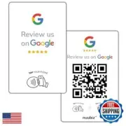 Google Review Tap Card by NUUBIZ - NFC and QR Code Sign - Works with All Smar