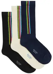 Paul Smith Striped Stretch-cotton Socks - set of Three - Multicoloured - One Size ONE SIZE