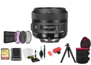 Sigma 30mm f/1.4 DC HSM Art Lens for Nikon F with 128GB Memory Card and Filter