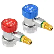 A/C R134A Quick Coupler Connector Adapters High/Low Manifold AC Gauge Auto Set