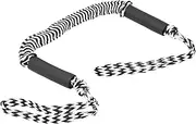 Baxnore Boat Bungee Dock Line, Elastic Mooring Rope with Latex Core Float Tube, Adjustable PVC Clips for Marina Docking (Black and White Corrugated)