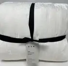 New~West Elm~Lush Tack Stitch Velvet Quilt~Full Queen~White