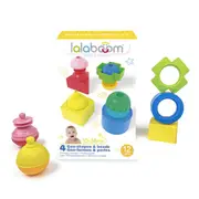 Lalaboom 4 Geometric Shapes and Beads 12 Pieces