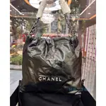 CHANEL 香奈兒 22BAG系列 中號銀LOGO 鏈條包 肩背包 斜挎包 AS3260