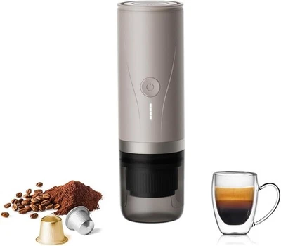 CERA+ Portable Travel Espresso Coffee Maker Self-Heating Electric Mini White