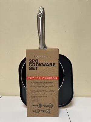 Sedona Forged Aluminum 8" Fry Pan and 11" Griddle Pan 2-PIECE Cookware Set, Red