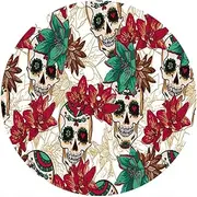 Slipmat Slip Mat Scratch Pad Felt for Any 12" LP DJ Vinyl Turntable Record Player Custom Graphical - Skulls and Roses 2