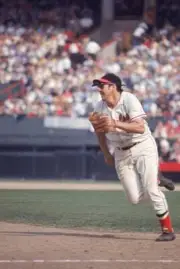 World Series, Baltimore Orioles Brooks Robinson in action, fieldin - Old Photo