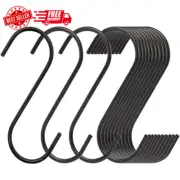 20 Pack Large S Hooks Black Steel S Shaped Hooks (3.7 In) Vinyl Coated Heavy Dut