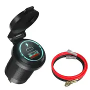 Car Charger Cigarette Lighter Dual USB Type-C Port Power Outlet For Cell Phone (for: Isuzu)