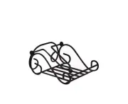 D.Line Entree Scroll Napkin Holder Black Wrought Iron