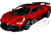 BUGATTI DIVO RED MET. W/CARBON ACCENTS 1/18 DIECAST MODEL CAR BY BBURAGO 11045