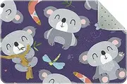 Entrance Doormats for Indoor Outdoor Entry Garage High Traffic Areas Shoe Rugs, Super Absorbent Door Mats Cartoon Style Koala Pattern 35 x 24 Inch