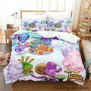 v3463 Bed Sheets My Singing Monsters Adult Kid Duvet Cover Set Super Soft Bed Sheets IU3463