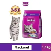 Whiskas Dry Food Senior Cat 7+ Years Mackerel Flavor 1.1 kg (2.425 lbs)