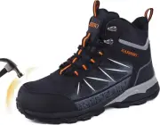 Women's Steel Toe Work Boots Lightweight, Insulated, Slip-Resistant Safety Shoe