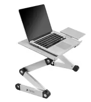 Portable Adjustable Aluminum Laptop Desk/Stand/Table Vented w/CPU Fans Mouse ...