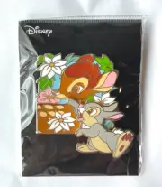 Japan Licensed Disney Enamel Pin - Bambi Thumper Flower