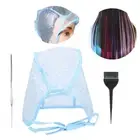 Hair Highlights Cap Set Reusable Highlight Cap With Hair Dyeing Brushes Hook SD0