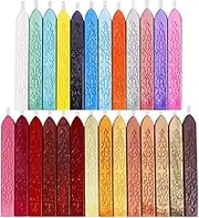 Anezus 26Pcs Antique Sealing Wax Sticks with Wicks for Postage Letter Retro Vintage Wax Seal Kit Stamp, Assorted Colors