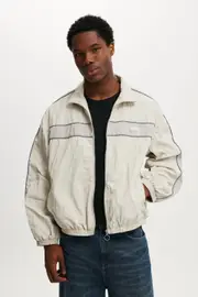 [Cotton On Men] Cotton On Men - Panelled Spray Jacket - Light grey S/M LIGHT GREY