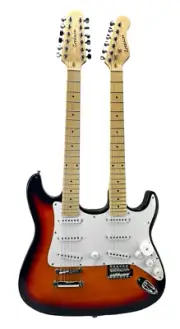 Zenison -DOUBLE NECK Electric Guitar 12 & 6 String - Sunburst Tobacco Full Size
