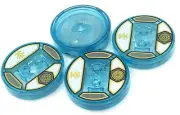 Lego 4 New Trans-Light Blue Dimensions Toy Tag 4 x 4 x 2/3 2 Studs Sensei Wu #23