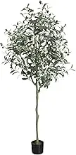 Artificial Olive Tree, 150cm/5FT Fake Olive Silk Tree, Large Faux Plants Indoor Tall Olive Branch and Lifelike Fruits with Potted for Home Office Living Room Decor, for Christmas, Gift Idea