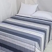 Cotton Flat Bed Sheets Full Size Hotel Quality Striped Flat Sheet Sold Separately Decorative Top Sheet for Bed