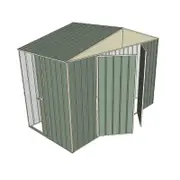 Build-a-Shed 3.0 x 1.5 x 2.3m Double Hinge and Single Sliding Door Narrow Shed - Green