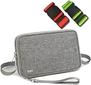 [Stravella] RFID Travel Passport Wallet, Family Passport Holder, Grey – Travel Essentials with Airtag Holder, RFID Blocking, Waterproof, Passport Wallet, with Luggage Straps, Travel Document Holder