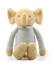 The Peanutshell Plush Knitted Cotton Animal Baby Toy 35cm in Brown