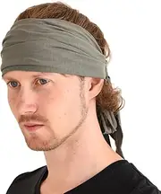[CHARM] Sports Headband Bandana for Men - Womens Yoga Hairband Kids Ninja Headband Pirate Costume Charcoal Grey