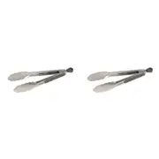 2PK Wiltshire Soft Grip Stainless Steel Kitchen Locking Tongs Utensils 22.8cm