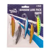 5 Pack Jarvis Walker Minnow 80mm Lure Pack