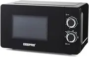 Geepas 700W Solo Manual Microwave | 20L Solo Microwave Oven with 5 Power Levels | Reheating, Automatic Defrost Function & 30 Minute Timer | 2 Rotary Dials, Easy Clean | Stylish Compact Design, Black