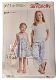 Simplicity Pattern 8621 Child & Girl Dress Top Pants & Camisole Sewing Project H