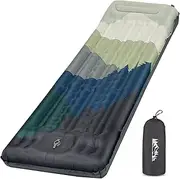 pickyNproud Camping Sleeping Pad Extra Thick 5 Inch Inflatable Camping Pad with Pillow Sleeping Mat Built-in Foot Pump Portable Lightweight Camping Air Mattress for Backpacking Hiking Tent