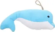 Abaodam Plush Dolphin Shaped Toy for Indoor Cats Soft Stuffed Kitten Chew Toy Cute Cat Toy for Indoor Kitten Exercise