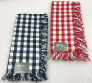 Aman Dinner Napkins Check Red/White or Blue/White Fringed 20"x20" - 100% cotton