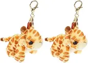 Alipis 2pcs Giraffe Keychain Plush Key Ring Purse Hanging Key Pendant Backpack Ornament Kids Party Favor