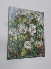 Original Collectable "Prickly Pear Cactus" impressionistic oil painting, Davila