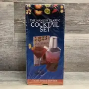 The Hamlyn Classic Cocktail Set in Box with Shaker & Recipe Book - NEW SEALED